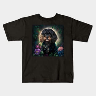 Cavoodle With Flowers Kids T-Shirt